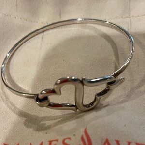 Retired James Avery Hearts Together Hook On Bracelet!   Perfect Condition !